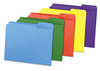 A Picture of product UNV-16165 Universal® Reinforced Top-Tab File Folders 1/3-Cut Tabs: Assorted, Letter Size, 1" Expansion, Violet, 100/Box