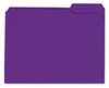 A Picture of product UNV-16165 Universal® Reinforced Top-Tab File Folders 1/3-Cut Tabs: Assorted, Letter Size, 1" Expansion, Violet, 100/Box