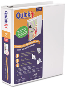 QuickFit® QuickFit® by Stride D-Ring View Binder,  2" Capacity, 8 1/2 x 11, White
