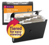 A Picture of product SMD-70901 Smead™ Step Index Organizer 12 Sections, Cord/Hook Closure, 1/6-Cut Tabs, Letter Size, Black