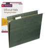 A Picture of product SMD-64055 Smead™ Hanging Folders Letter Size, 1/5-Cut Tabs, Standard Green, 25/Box