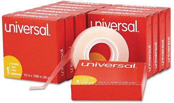 Universal® Invisible Tape 1" Core, 0.5" x 36 yds, Clear, 12/Pack