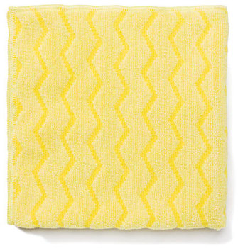 Rubbermaid HYGEN™ Microfiber Bathroom Cloth. Yellow. 16" x 16". Durable up to 500 launderings. Bleach safe. 12/cs.