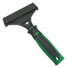 A Picture of product 966-545 Unger Ergotec Scraper. Short Handle. 4" Wide Blade, 8" long handle. Plastic handle, carbon steel blade.