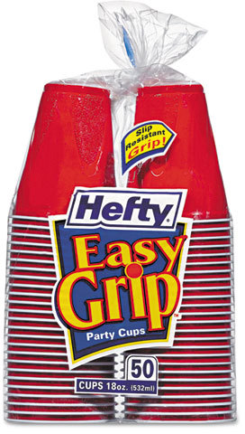 Hefty Party On Red Plastic Cups, 18 Ounce, 50 Cups