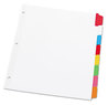 A Picture of product UNV-20819 Universal® Deluxe Write-On/Erasable Tab Index 8-Tab, 11 x 8.5, White, Assorted Tabs, 1 Set