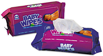 Royal Baby Wipes,  White, 80/Pack, 12 Packs/Carton