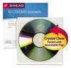 A Picture of product SMD-68144 Smead™ Self-Adhesive Poly CD/Diskette Pockets Clear, 10/Pack
