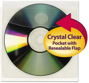 Smead™ Self-Adhesive Poly CD/Diskette Pockets Clear, 10/Pack
