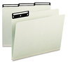 A Picture of product SMD-13430 Smead™ Recycled Heavy Pressboard File Folders With Insertable Metal Tabs with 1/3-Cut Letter Size, 1" Expansion, Gray-Green, 25/Box
