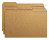 A Picture of product SMD-15734 Smead™ Heavyweight Kraft File Folder 1/3-Cut Tabs: Assorted, Legal Size, 0.75" Expansion, 11-pt Brown, 100/Box