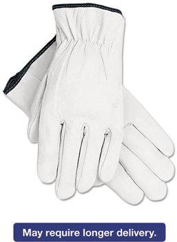 Memphis™ Grain Goatskin Driver Gloves,  White, Large, 12 Pairs