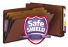 A Picture of product SMD-29865 Smead™ End Tab Pressboard Classification Folders With SafeSHIELD® Coated Fasteners Eight 3" Expansion, 3 Dividers, Legal Size, Red, 10/Box