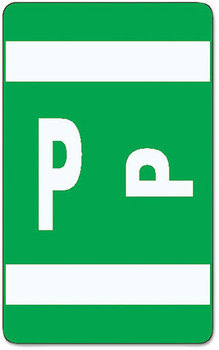 Smead™ AlphaZ® Color-Coded Second Letter Alphabetical Labels P, 1 x 1.63, Dark Green, 10/Sheet, 10 Sheets/Pack