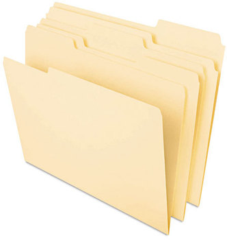 Universal® Deluxe Heavyweight File Folders 1/3-Cut Tabs: Assorted, Legal Size, 0.75" Expansion, Manila, 50/Pack