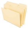 A Picture of product UNV-16420 Universal® Deluxe Heavyweight File Folders 1/3-Cut Tabs: Assorted, Legal Size, 0.75" Expansion, Manila, 50/Pack