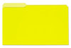 A Picture of product UNV-15304 Universal® Interior File Folders 1/3-Cut Tabs: Assorted, Legal Size, 11-pt Stock, Yellow, 100/Box