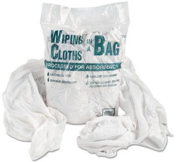 United Facility Supply Wiping Cloths in a Bag™,  Cotton, White, 1lb Pack