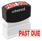 A Picture of product UNV-10063 Universal® Pre-Inked One-Color Stamp Message PAST DUE, Red