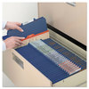 A Picture of product SMD-14032 Smead™ Six-Section Colored Pressboard Top Tab Classification Folders with SafeSHIELD® Coated Fasteners Six 2 Dividers, Letter Size, Dark Blue, 10/Box