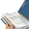 A Picture of product SMD-14032 Smead™ Six-Section Colored Pressboard Top Tab Classification Folders with SafeSHIELD® Coated Fasteners Six 2 Dividers, Letter Size, Dark Blue, 10/Box