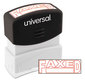 A Picture of product UNV-10054 Universal® Pre-Inked One-Color Stamp Message FAXED, Red