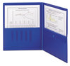 A Picture of product SMD-87701 Smead™ Poly Two-Pocket Folders with Security Pocket Folder 11 x 8 1/2, Blue, 5/Pack