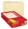 A Picture of product UNV-16123 Universal® Double-Ply Top Tab Manila File Folders 1/3-Cut Tabs: Assorted, Legal Size, 0.75" Expansion, 100/Box