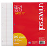 A Picture of product UNV-20923 Universal® Filler Paper 3-Hole, 8.5 x 11, Wide/Legal Rule, 200/Pack