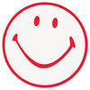 A Picture of product UNV-10080 Universal® Pre-Inked One-Color Round Stamp Message SMILEY FACE, Pre-Inked/Re-Inkable, Red