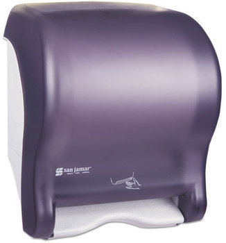 San Jamar® Smart Essence Electronic Roll Towel Dispenser,  14.4hx11.8wx9.1d, Black, Plastic