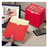 A Picture of product SMD-75509 Smead™ Colored File Jackets with Reinforced Double-Ply Tab Straight Letter Size, Red, 100/Box