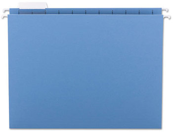 Smead™ Colored Hanging File Folders with 1/5 Cut Tabs Letter Size, 1/5-Cut Blue, 25/Box