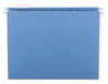 A Picture of product SMD-64060 Smead™ Colored Hanging File Folders with 1/5 Cut Tabs Letter Size, 1/5-Cut Blue, 25/Box