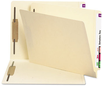 Smead™ Manila End Tab Fastener Folders with Reinforced Tabs Straight 11-pt 2 Fasteners, Letter Size, Exterior, 250/Box