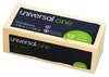 A Picture of product UNV-28062 Universal® Recycled Self-Stick Note Pads 1.5" x 2", Yellow, 100 Sheets/Pad, 12 Pads/Pack