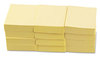 A Picture of product UNV-28062 Universal® Recycled Self-Stick Note Pads 1.5" x 2", Yellow, 100 Sheets/Pad, 12 Pads/Pack