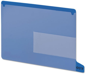 Smead™ Colored Poly Out Guides with Pockets 1/3-Cut End Tab, 8.5 x 11, Blue, 25/Box
