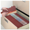 A Picture of product SMD-14075 Smead™ Pressboard Classification Folders with SafeSHIELD® Coated Fasteners Six 2/5-Cut Tabs, 2 Dividers, Letter Size, Red, 10/Box