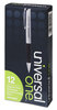 A Picture of product UNV-15540 Universal™ Comfort Grip® Retractable Ballpoint Pen Medium 1 mm, Black Ink, Silver/Black Barrel, Dozen