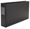 A Picture of product UNV-35423 Universal® Ledger-Size Round Ring Binder with Label Holder 3 Rings, 3" Capacity, 11 x 17, Black