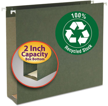 Smead™ Box Bottom Hanging File Folders 2" Capacity, Letter Size, Standard Green, 25/Box