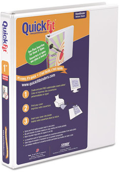 QuickFit® QuickFit® by Stride D-Ring View Binder,  1" Capacity, 8 1/2 x 11, White