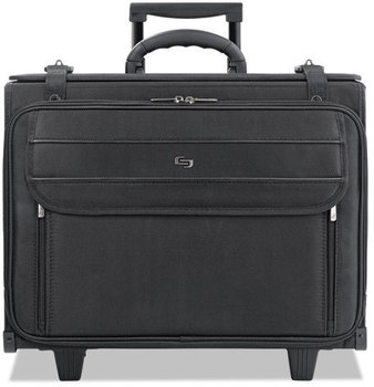 Solo Classic Rolling Catalog Case with Hanging File System,  17.3", 18" x 7" x 14", Black
