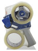 A Picture of product UNV-91002 Universal One™ Heavy-Duty Box Sealing Tape with Dispenser,  48mm x 54.8m, 3" Core, Clear, 2/Pack