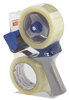 A Picture of product UNV-91002 Universal One™ Heavy-Duty Box Sealing Tape with Dispenser,  48mm x 54.8m, 3" Core, Clear, 2/Pack