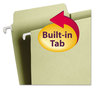 A Picture of product SMD-64083 Smead™ FasTab® Hanging Folders Legal Size, 1/3-Cut Tabs, Moss, 20/Box