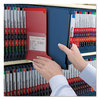 A Picture of product SMD-29784 Smead™ End Tab Colored Pressboard Classification Folders with SafeSHIELD® Coated Fasteners Six 2" Expansion, 2 Dividers, Legal Size, Dark Blue, 10/Box