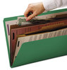 A Picture of product SMD-14083 Smead™ Six-Section Pressboard Top Tab Pocket-Style Classification Folders with SafeSHIELD® Coated Fasteners 6-Section Pocket 6 2 Dividers, Letter Size, Green, 10/Box