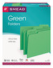 A Picture of product SMD-12143 Smead™ Colored File Folders 1/3-Cut Tabs: Assorted, Letter Size, 0.75" Expansion, Green, 100/Box